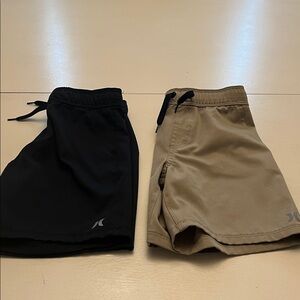 Boys size 6/7. Black and Tan Athletic Shorts by Hurley
